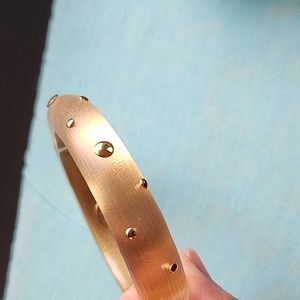 Alexis Bittar honey goldtone studs lucite bangle